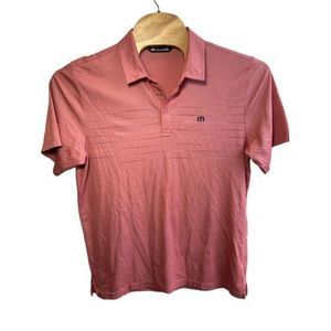 Travis Mathew Polo Shirt Mens XL‎ Red Pink Short Sleeve Golf Pullover Striped